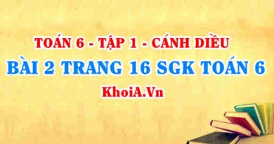 Bài 2 trang 16 SGK Toán 6 tập 1 Cánh Diều